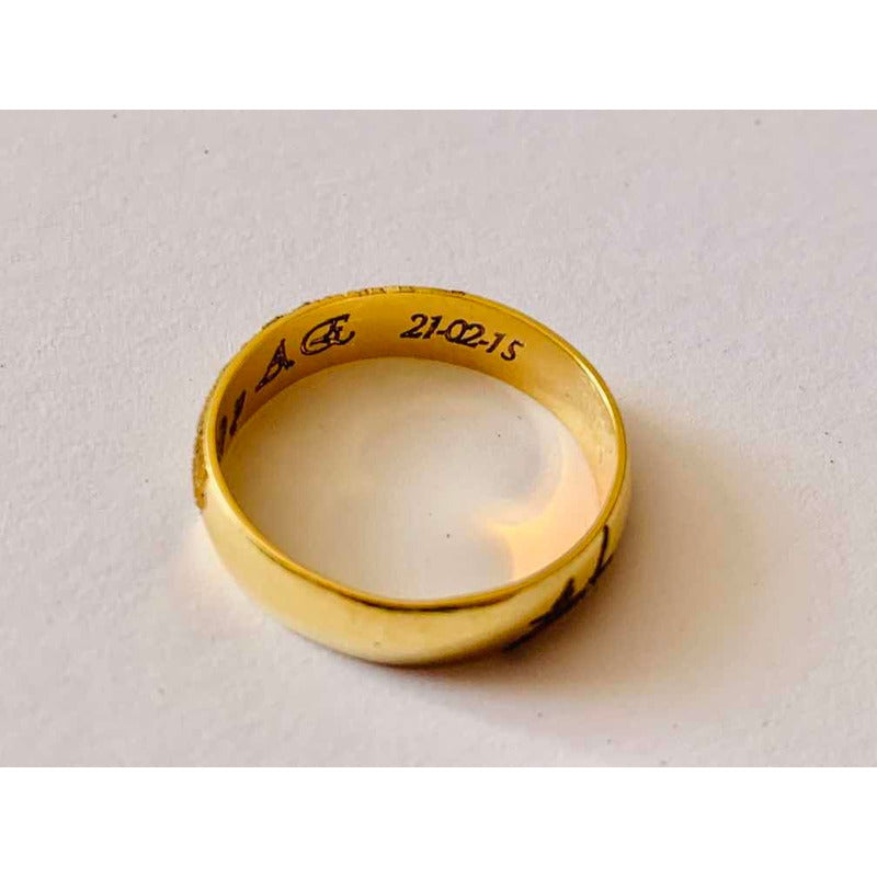 Argollas Matrimoniales Huella Dactilar Y Firma Oro 14 K