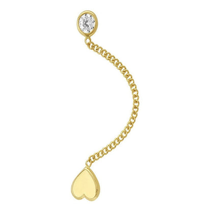 Broquel Single Corazón En Oro De 10 K + Obsequio + Envío