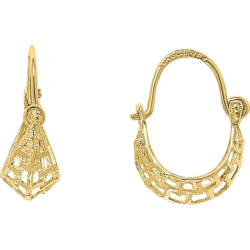 Arracadas Canasta 1.5 X 1 Cm  Oro 10 K + Obsequio + Envio