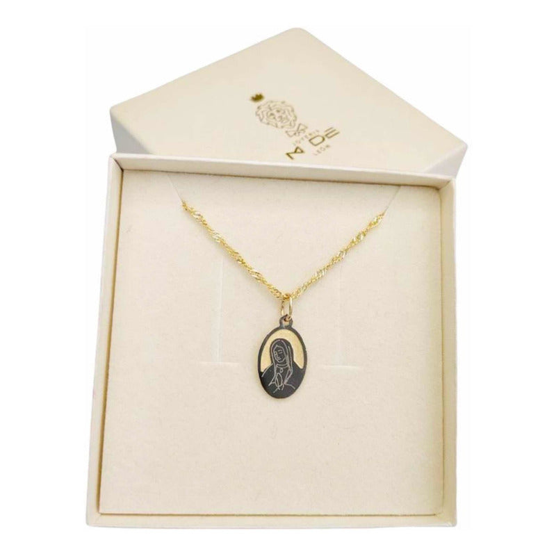 Kit Cadena Con Medalla Virgen 2 Oros 14 K. + Obsequio