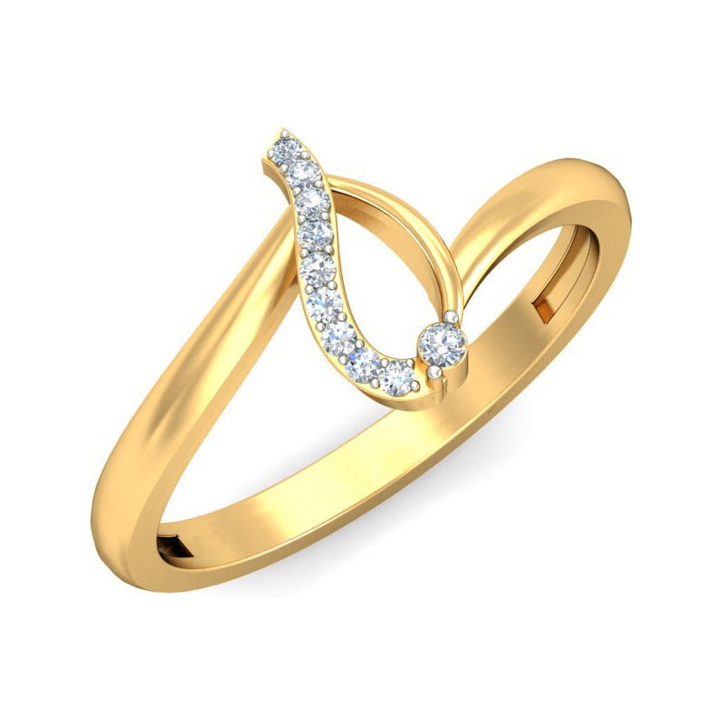 Anillo V De Victoria Joyería M De León Oro 10k + Regalo