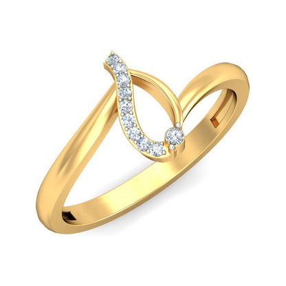 Anillo V De Victoria Joyería M De León Oro 10k + Regalo