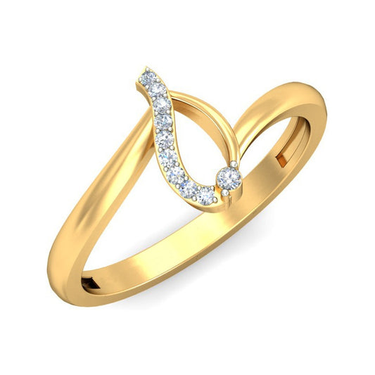 Anillo V De Victoria Joyería M De León Oro 10k + Regalo