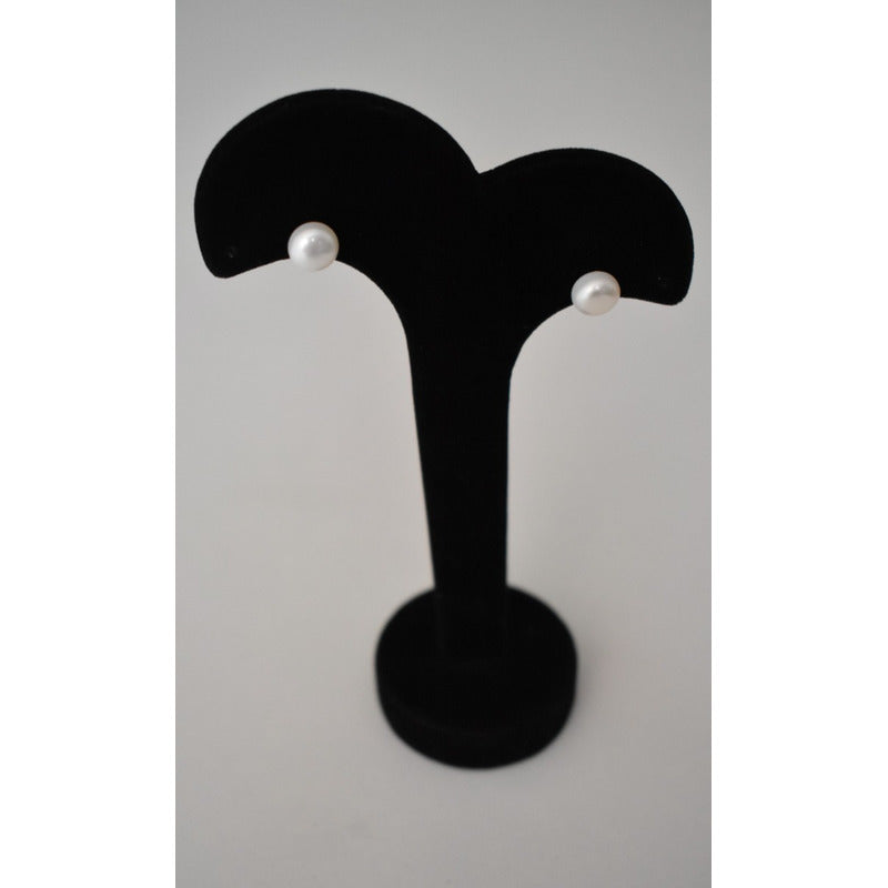 Broqueles Perla 8 Mm Oro De 10 K + Obsequio