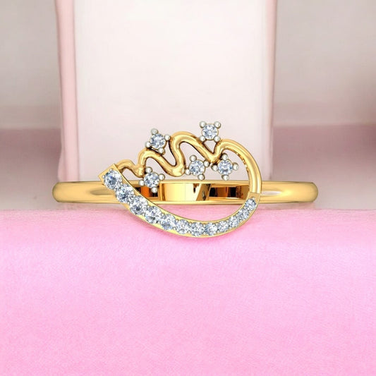 Anillo Olas Y Estrellas Oro 18 Kilates