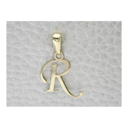 Juego Collar Letra R Lisa + Aretes Bola 10 K. + Regalo