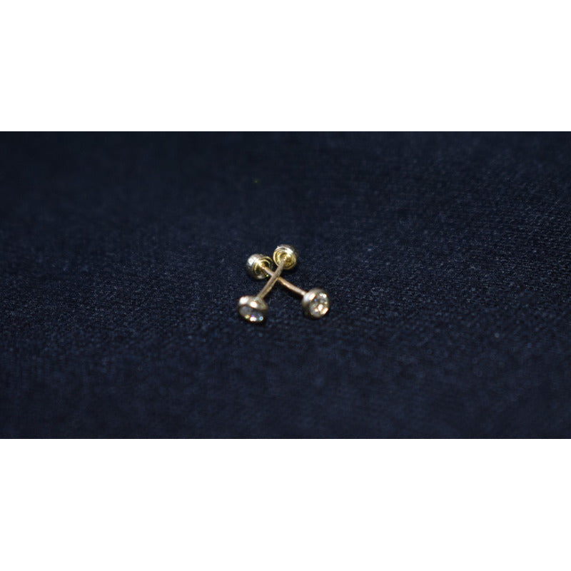 Broqueles Biselados Para Bebé 2.5 Mm Oro De 10 K + Obsequio