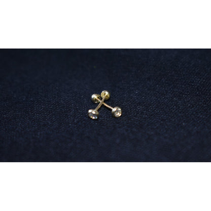 Broqueles Biselados Para Bebé 2.5 Mm Oro De 10 K + Obsequio