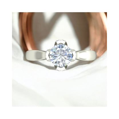 Anillo Solitario Corona V Oro 14 Kilates