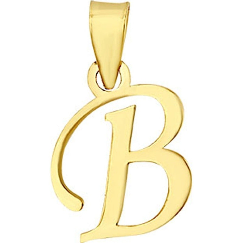 Dije Inicial B Lisa En Oro De 10 K + Obsequio + Envío