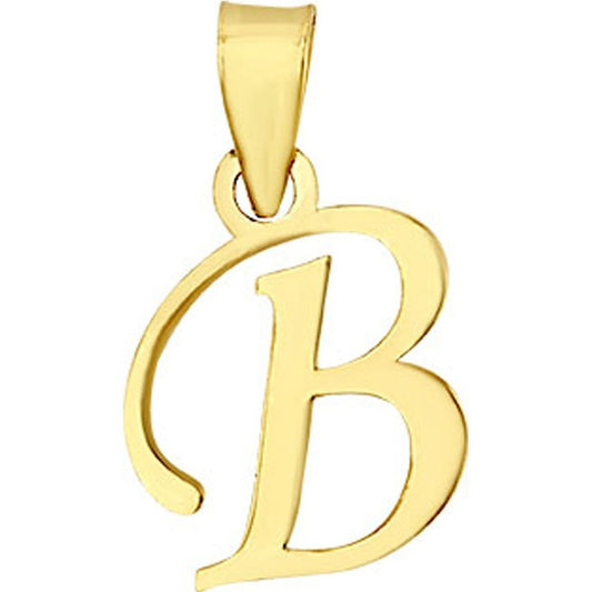 Dije Inicial B Lisa En Oro De 10 K + Obsequio + Envío
