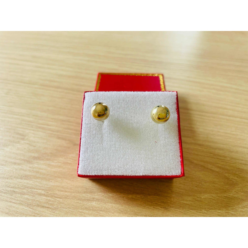 Broquel Bola 8mm Largo Oro 10 K + Obsequio+ Envio