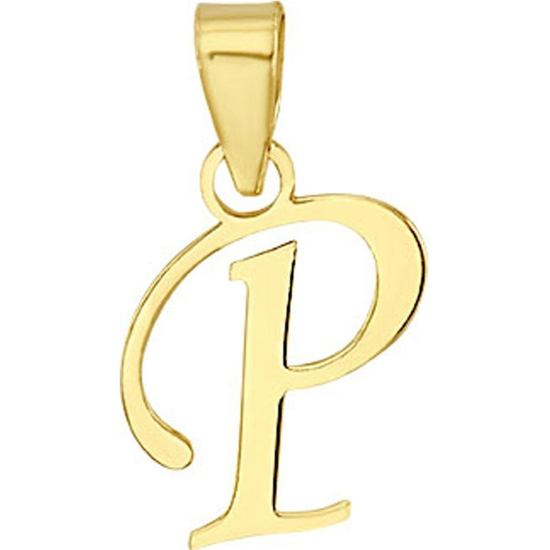 Dije Inicial P Lisa En Oro De 10 K + Obsequio + Envío