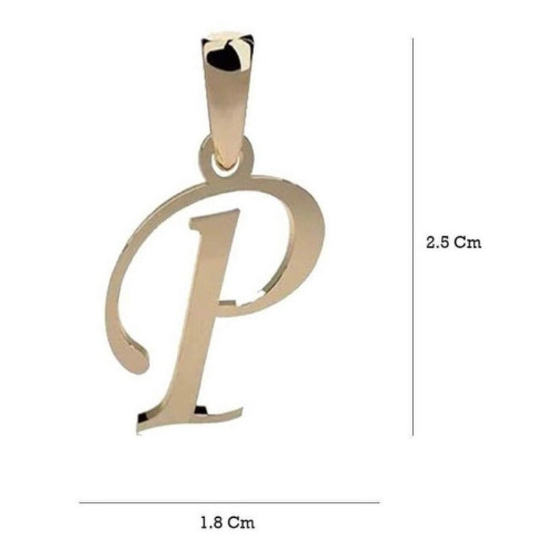 Juego Cadena 50 Cm Inicial Letra P Oro De 14k + Obsequio