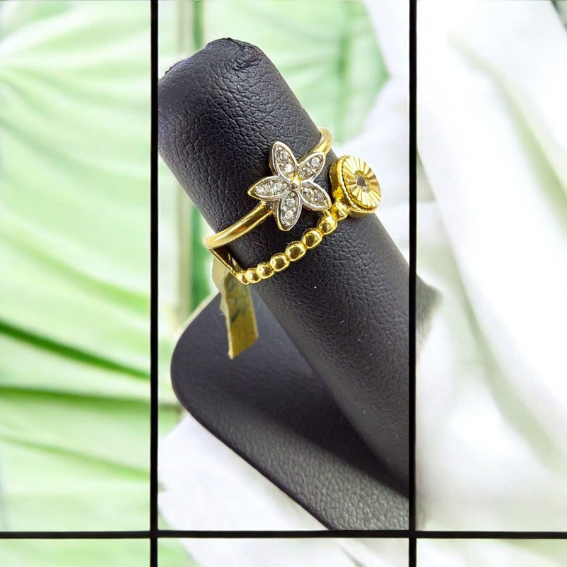 Anillo Fancy Doble Joyería M De León Oro 14k + Regalo