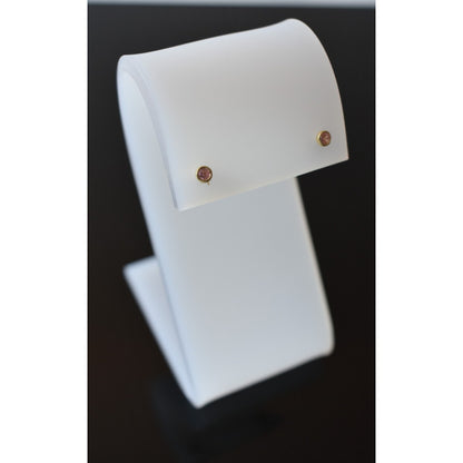 Broqueles Bisel Rosa Para Bebé 3 Mm Oro De 10 K + Obsequio