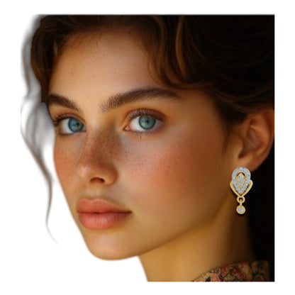 Aretes Lucero De Amor · Joyería M De León · Oro 10k