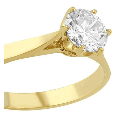 Anillo Solitario 6 Uñas Liso En Oro 10 K + Obsequio + Envio