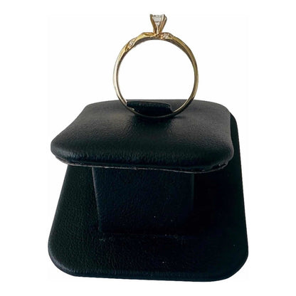 Anillo Compromiso Oro 14 K Diamantes Naturales .24 Ct/ .08ct