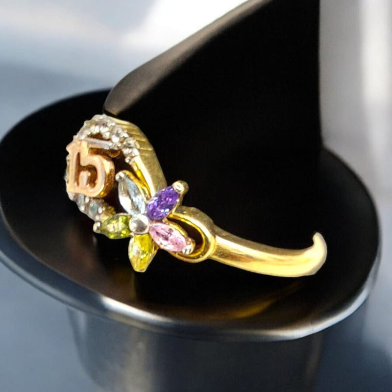 Anillo 15 Primaveras Joyería M De León Oro 14k + Regalo