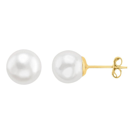 Broqueles Perla 8 Mm Oro De 10 K +