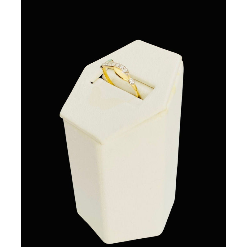 Anillo Doble Infinito 2 Oros 10 Kilates Zirconias + Obsequio