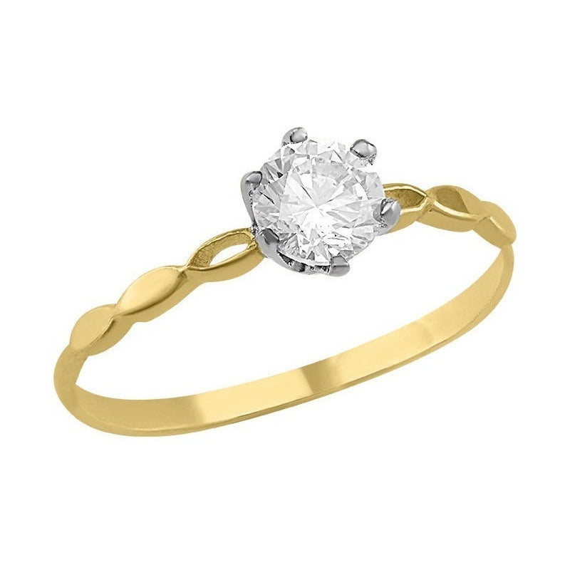 Anillo Solitario En Oro De 14 K + Obsequio + Envio
