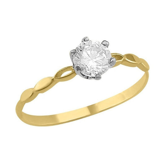 Anillo Solitario En Oro De 14 K + Obsequio + Envio