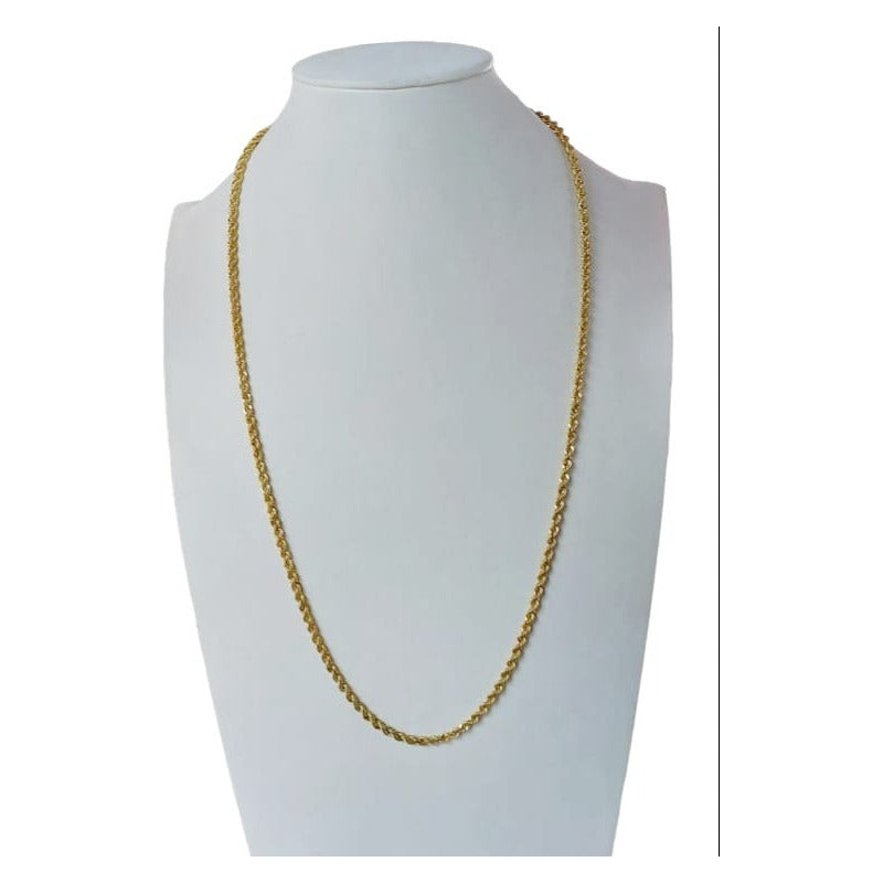 Cadena Torsal Maciza Oro 14 K 60 Cm Por 4 Mm  + Obsequio