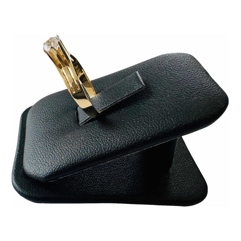 Anillo Compromiso Líneas Circonias Oro 14 K + Obsequio