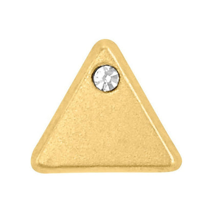 Elegantes Broqueles Triangulo Zirconias Oro De 14 Kilates