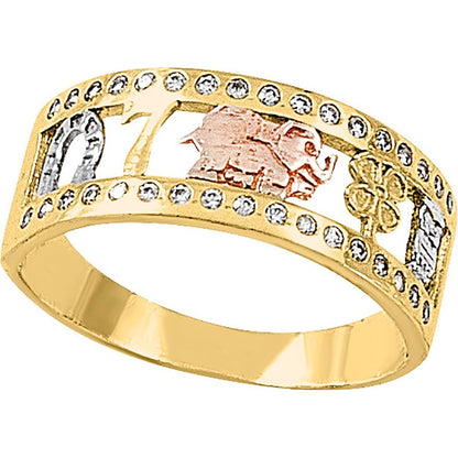 Anillo De La Suerte Oro 10 K + Obsequio + Envio