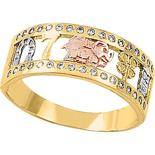 Anillo De La Suerte Oro 10 K + Obsequio + Envio