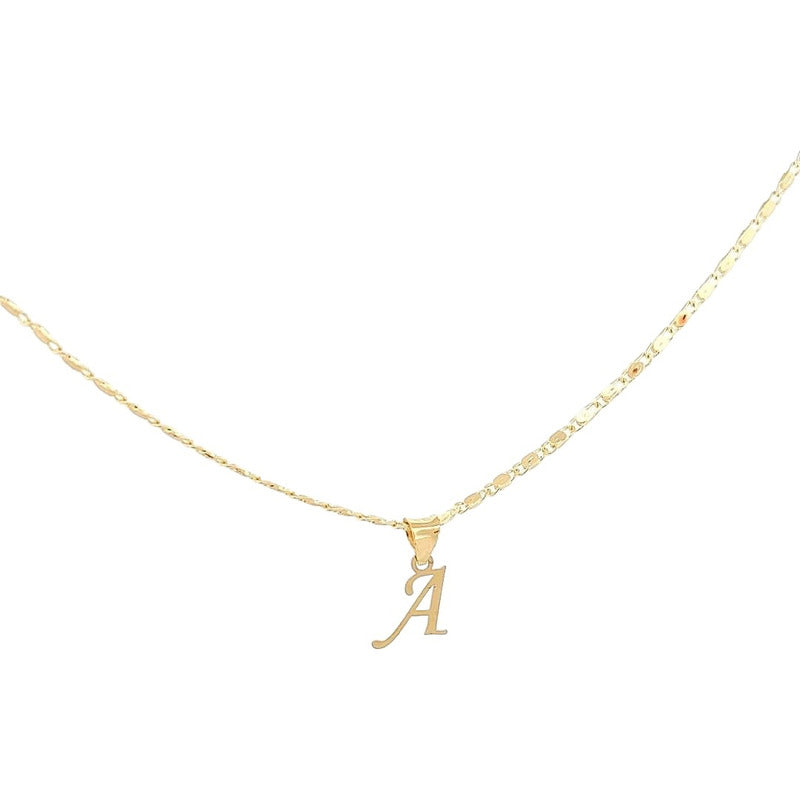 Dije Inicial A Lisa En Oro De 10 K + + Color Dorado