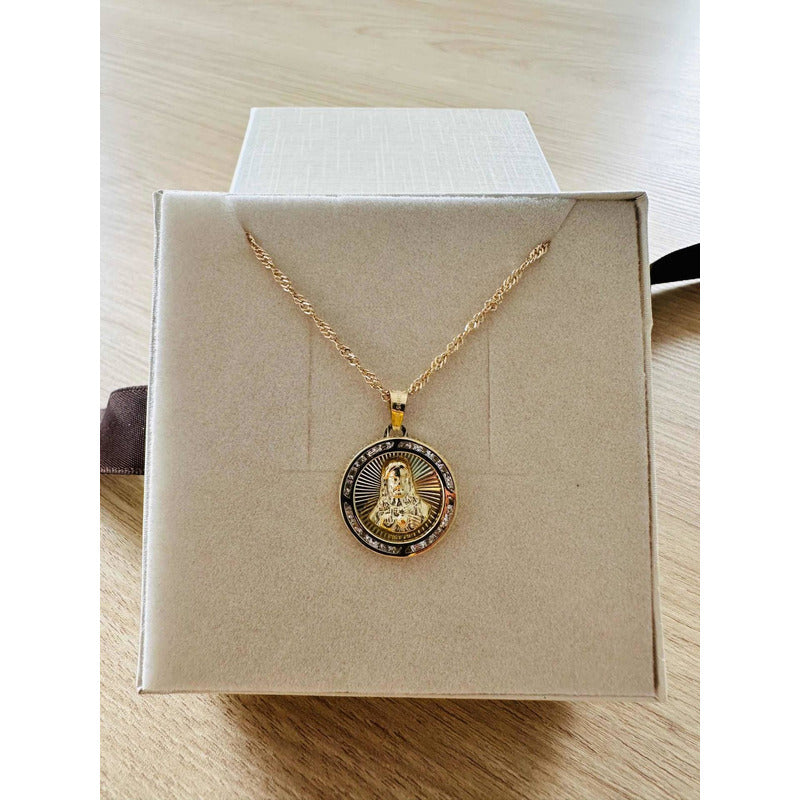 Medalla Escapulario #2 Rayos En Oro De 10 K + Obsequio