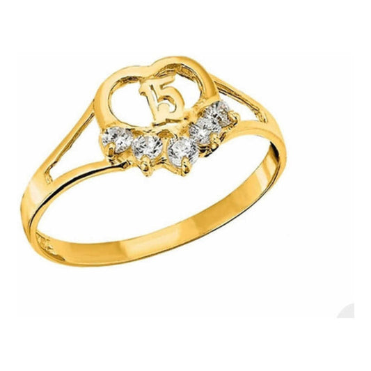Hermoso Anillo De 15 Años En Oro De 10 Kilates+ Obsequio