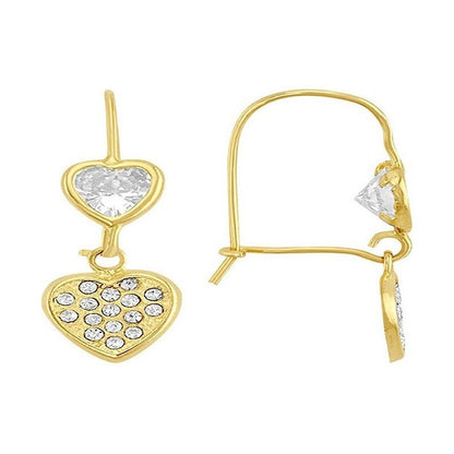Arete Corazón Colgante En Oro De 10 K + Obsequio + Envio