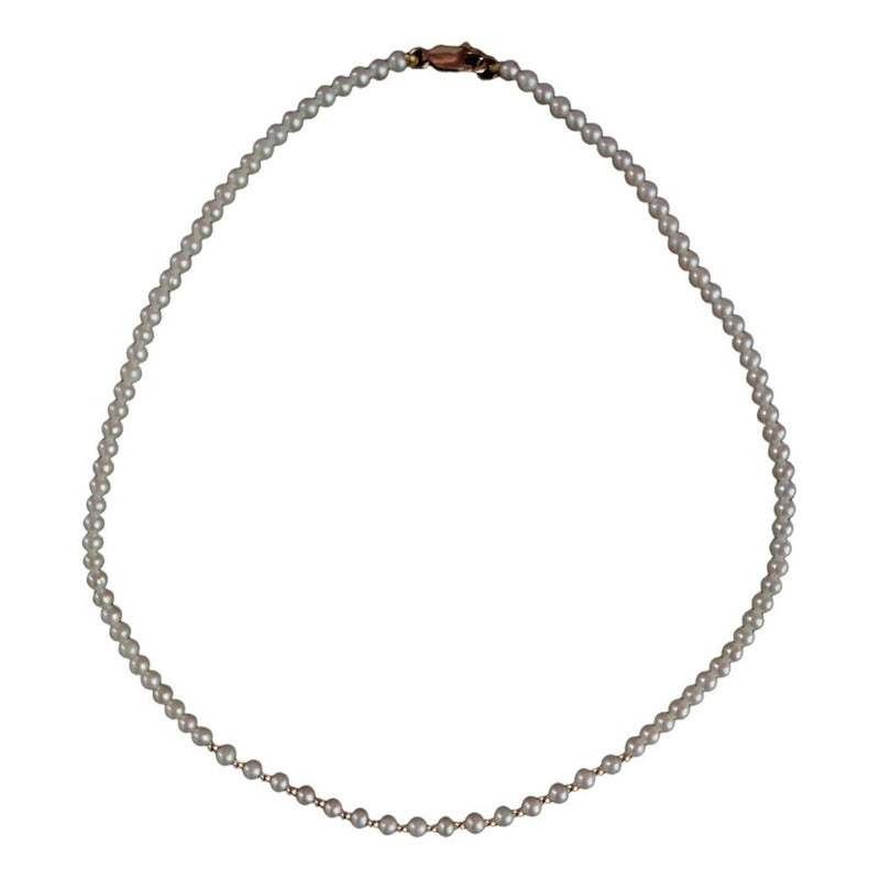 Juego De Collar Y Broqueles Para Niña Con Bolitas De 14 K