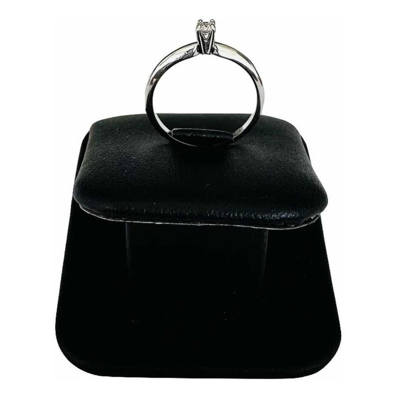 Anillo Compromiso Oro Bco 14 K Diamante Natural .9 Ct