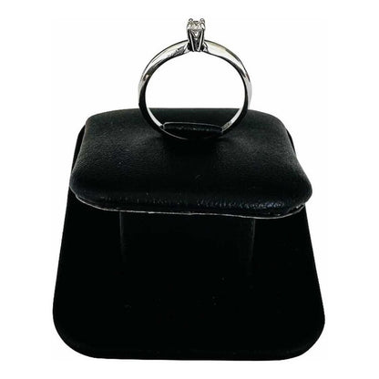 Anillo Compromiso Oro Bco 14 K Diamante Natural .9 Ct