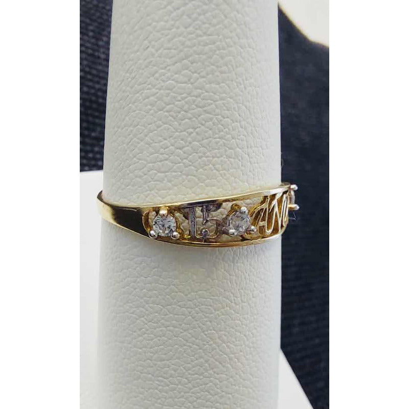 Hermoso Anillo De 15 Años En Oro De 10 Kilates+ Obsequio