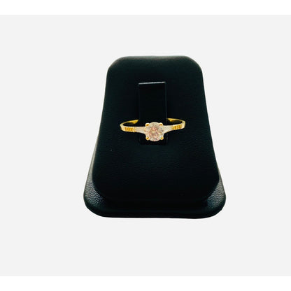 Anillo Solitario 2 Oros 10 Kilates Circonia + Obsequio