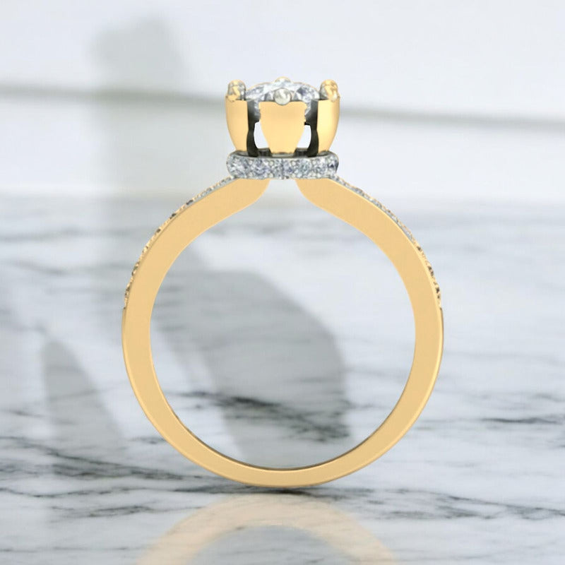 Anillo Solitario Corona Reyna Oro 18 Kilates
