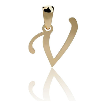 Dije Inicial Letra V Oro 14 K + Obsequio + Envio
