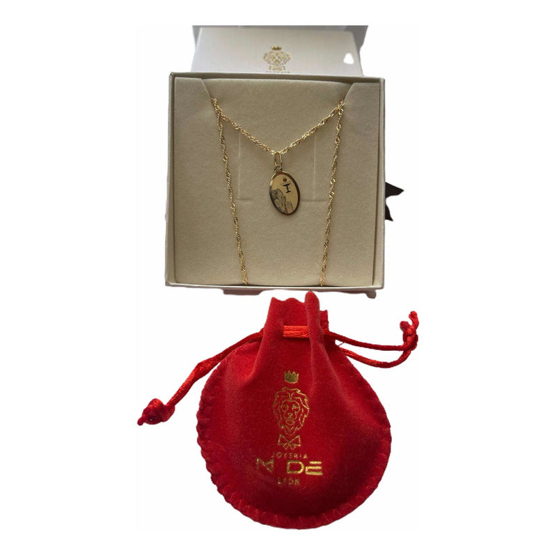Kit Cadena Medalla Oval Comunión Oro 10 K + Obsequio