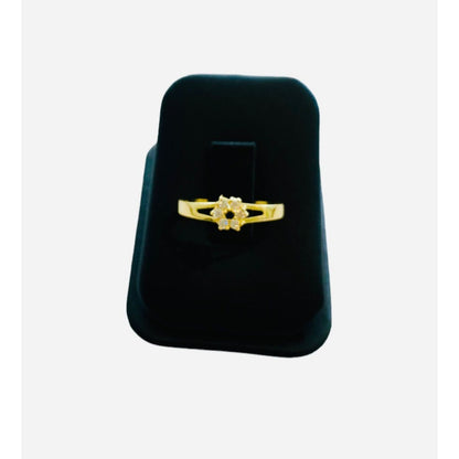 Anillo Flor Con Onix Y Circonias Oro 10 K + Obsequio