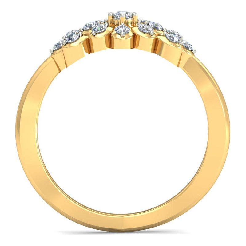 Anillo Flor De Cristal Joyería M De León Oro 10k + Regalo