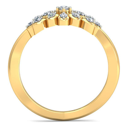 Anillo Flor De Cristal Joyería M De León Oro 10k + Regalo