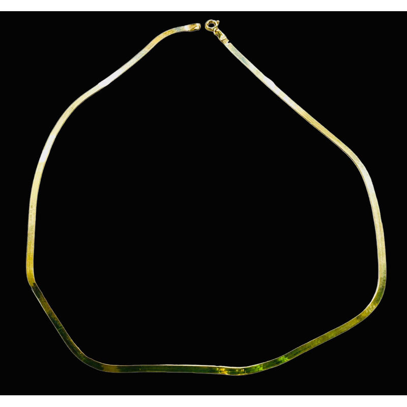 Cadena Tejido Panza De Víbora 50cmx3mm En Oro De 10 Kilates