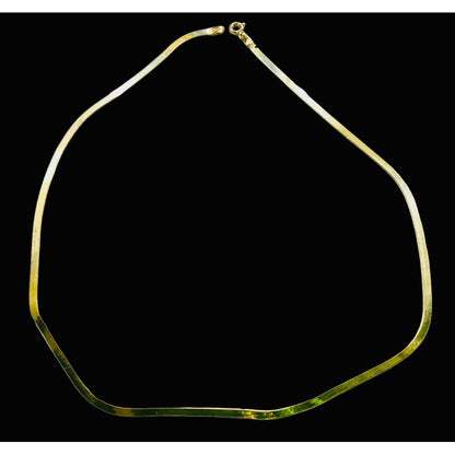 Cadena Tejido Panza De Víbora 50cmx3mm En Oro De 10 Kilates